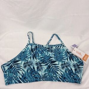 UV Skinz NWT blue tropical print bikini top 4XL